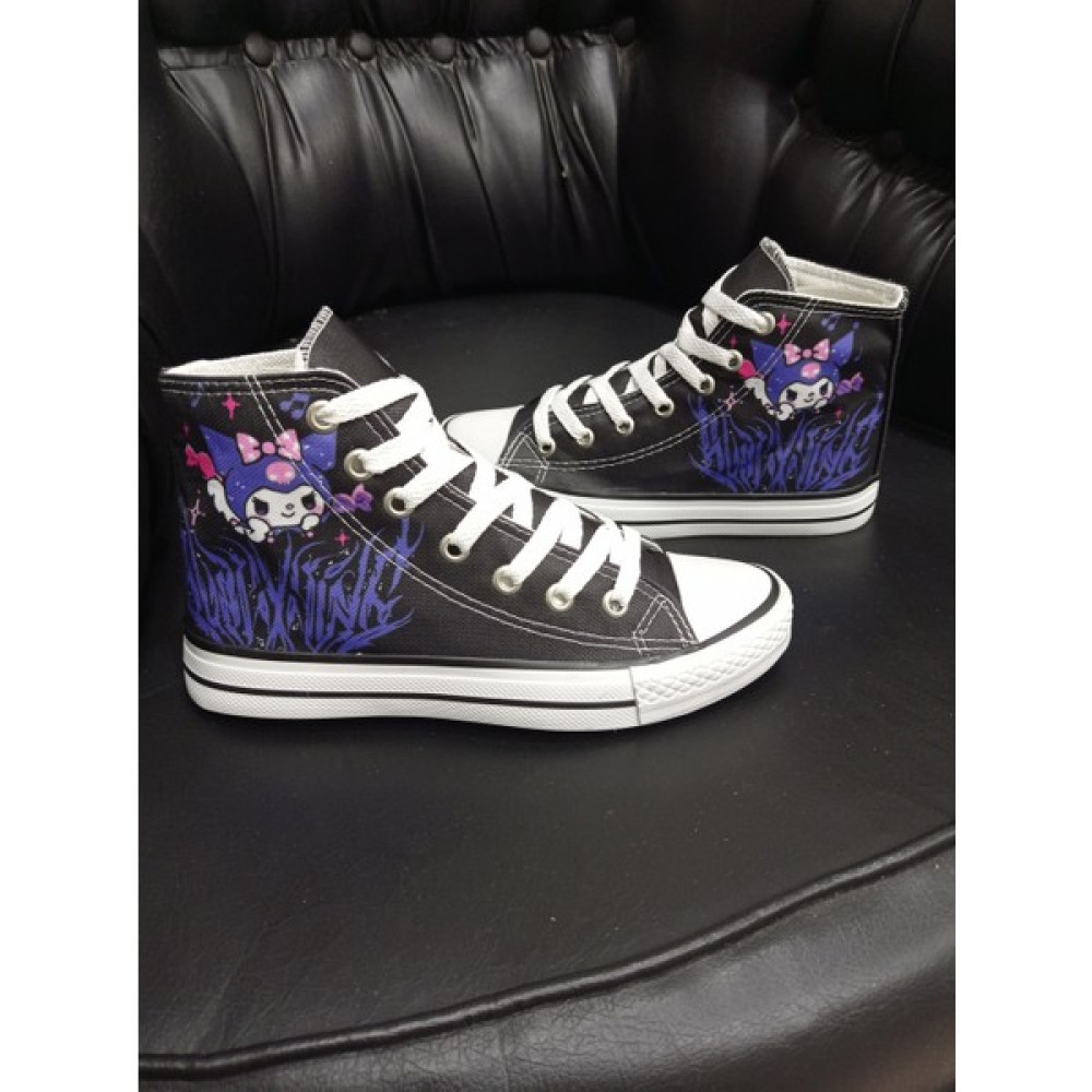Bi Moda 034 Anime Kuromi Baskılı Kadın Siyah Uzun Sneaker Convers Bot Kadın Günlük Ayakkabıları Fiyatı