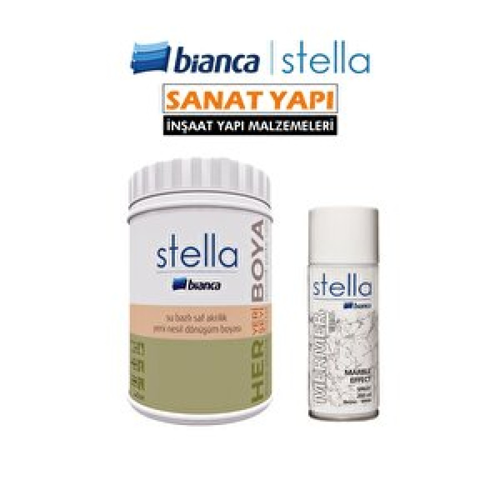 Bianca Stella Set Boya Antrasit Gri + Stella Beyaz Mermer Efekti İç Cephe Duvar Boyası Fiyatı