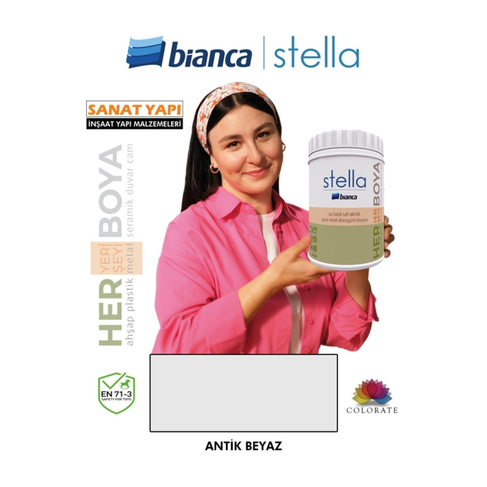 Bianca Stella Su Bazlı Akrilik Boya Antik Beyaz 500 ml Beden İç Cephe Duvar Boyası Fiyatı