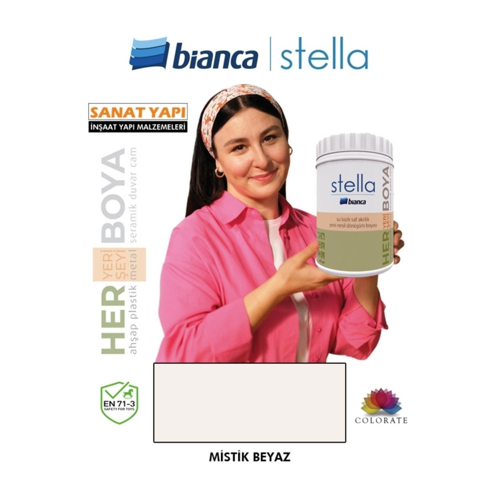 Bianca Stella Su Bazlı Akrilik Boya Mistik Beyaz 1 Kg Beden İç Cephe Duvar Boyası Fiyatı