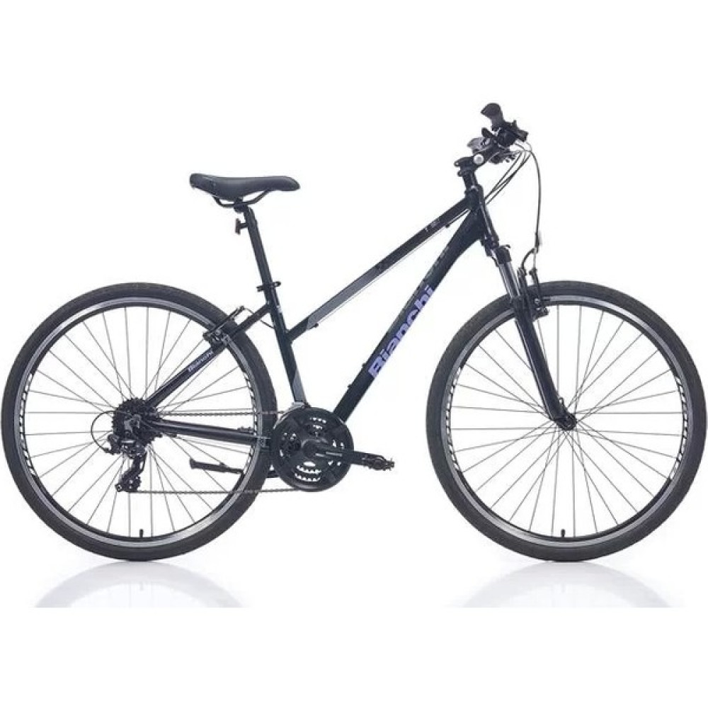 Bianchi T0017FS-L 28 Jant 24 Vites 38 cm V-Fren Trekking Bisikleti-Siyah-Lila Şehir & Gezi Bisikletleri Fiyatı