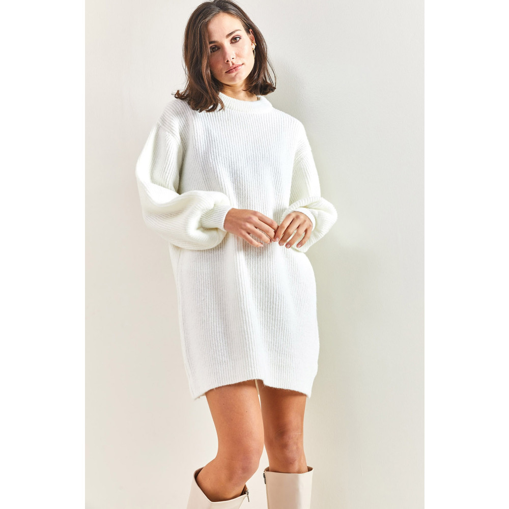 Bianco Lucci Kadın Kolları Desenli Fitilli Triko Tunik Tunik Fiyatı