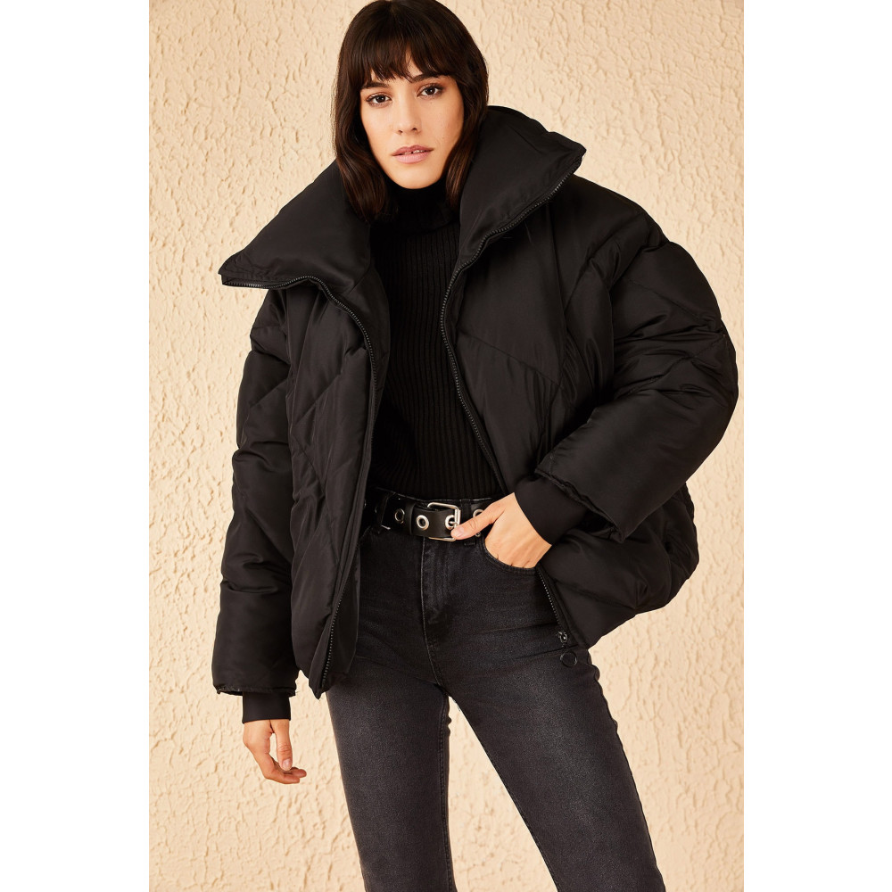 Bianco Lucci Kadın Siyah Oversize Şişme Mont 38 Beden Bayan Mont Fiyatı