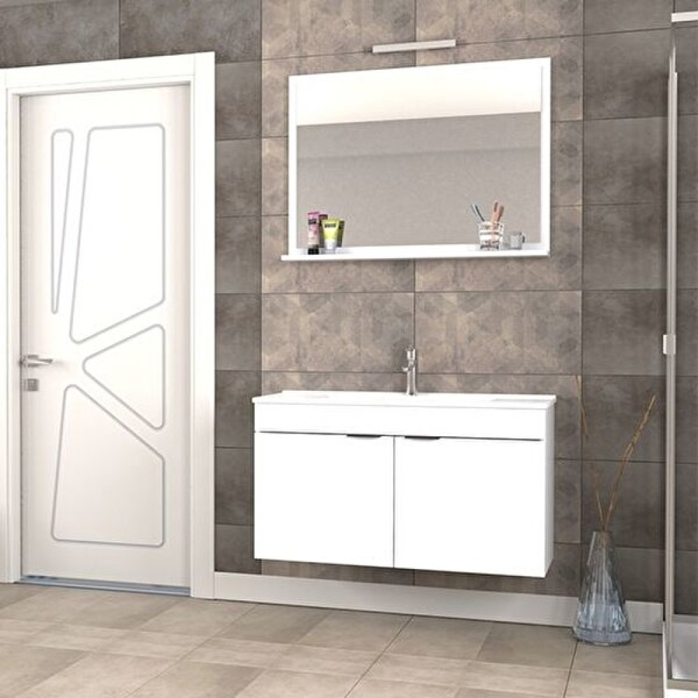 Biani Fix Arya 100 cm Banyo Dolabı Renk Mat Beyaz Banyo Dolabı / Mobilyası Fiyatı