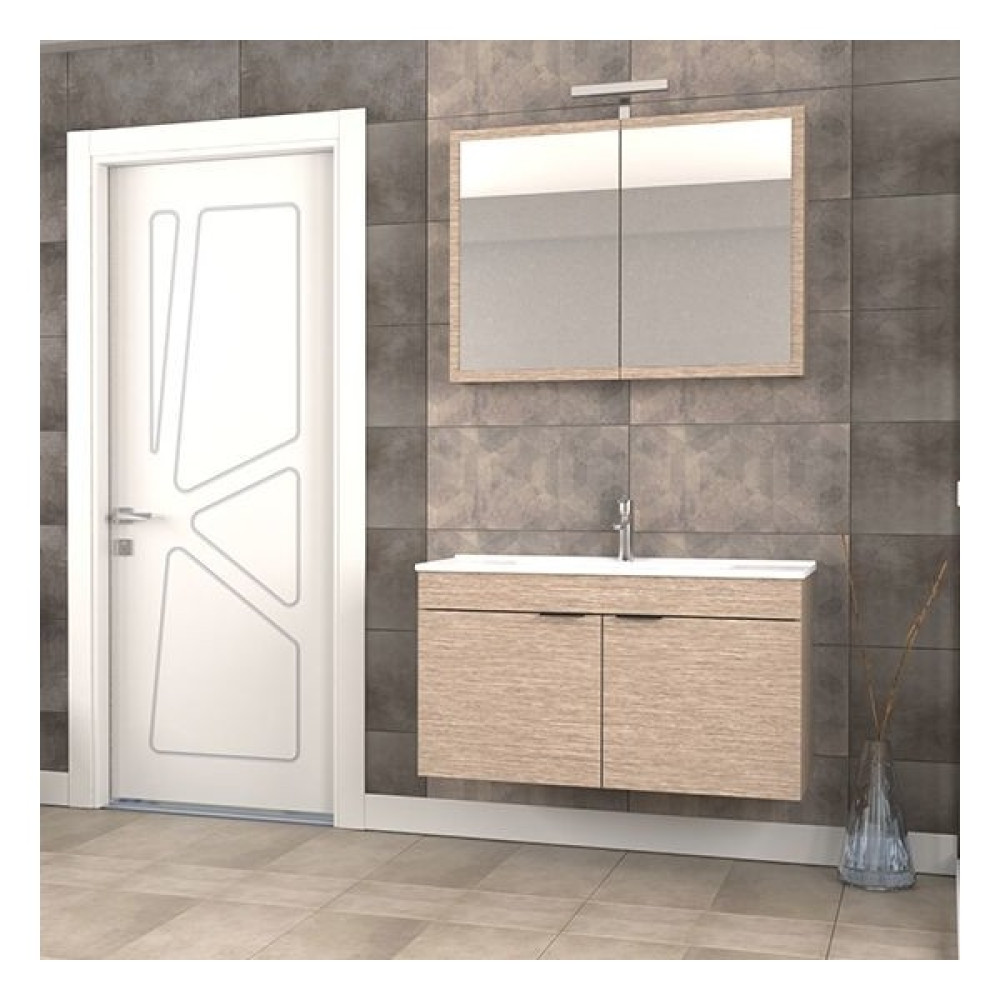 Biani Fix Loft 100 cm Banyo Dolabı Renk Aybe Bej Banyo Dolabı / Mobilyası Fiyatı