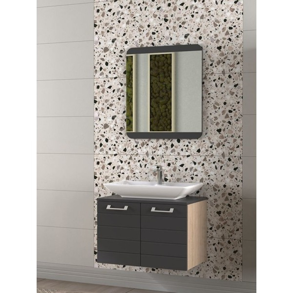 Biani Ludo 70 cm Banyo Dolabı Renk Lead Tezgah Üstü Lavabolu Banyo Dolabı / Mobilyası Fiyatı