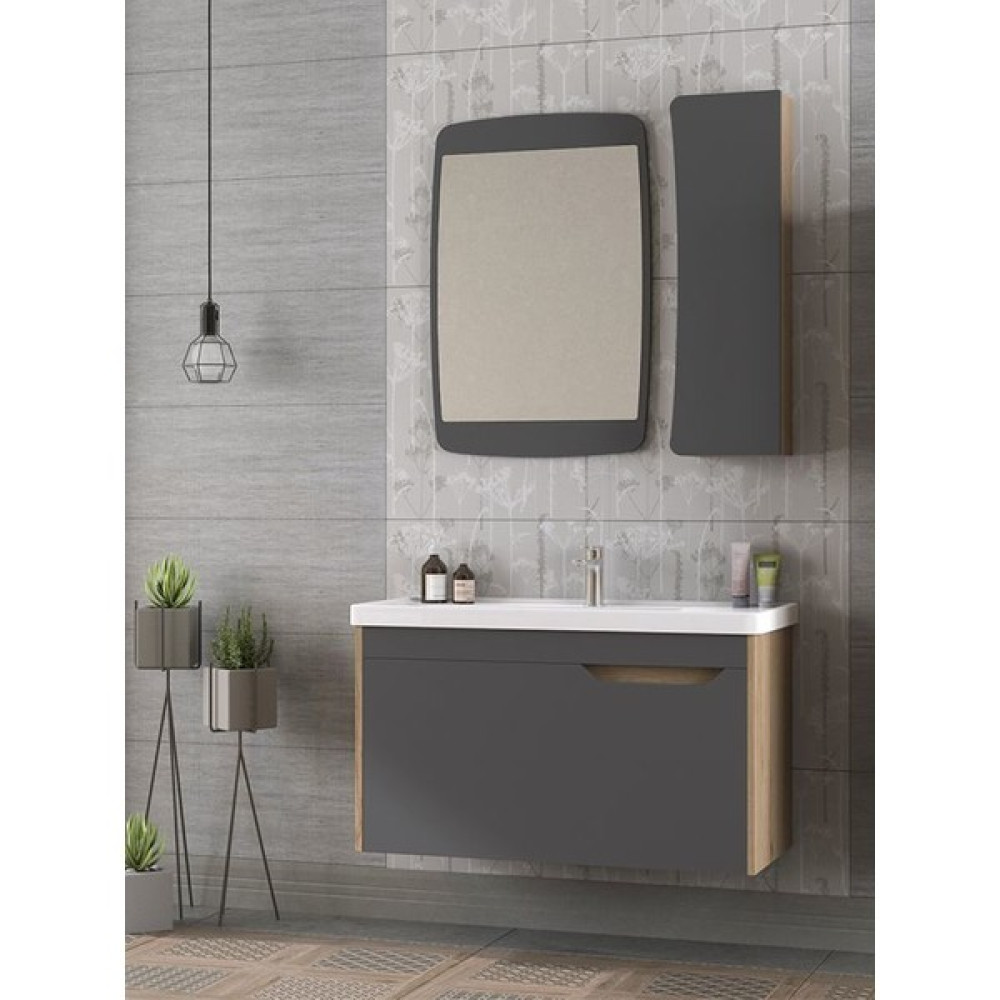 Biani Rado 100 cm Banyo Dolabı Renk Lead Banyo Dolabı / Mobilyası Fiyatı