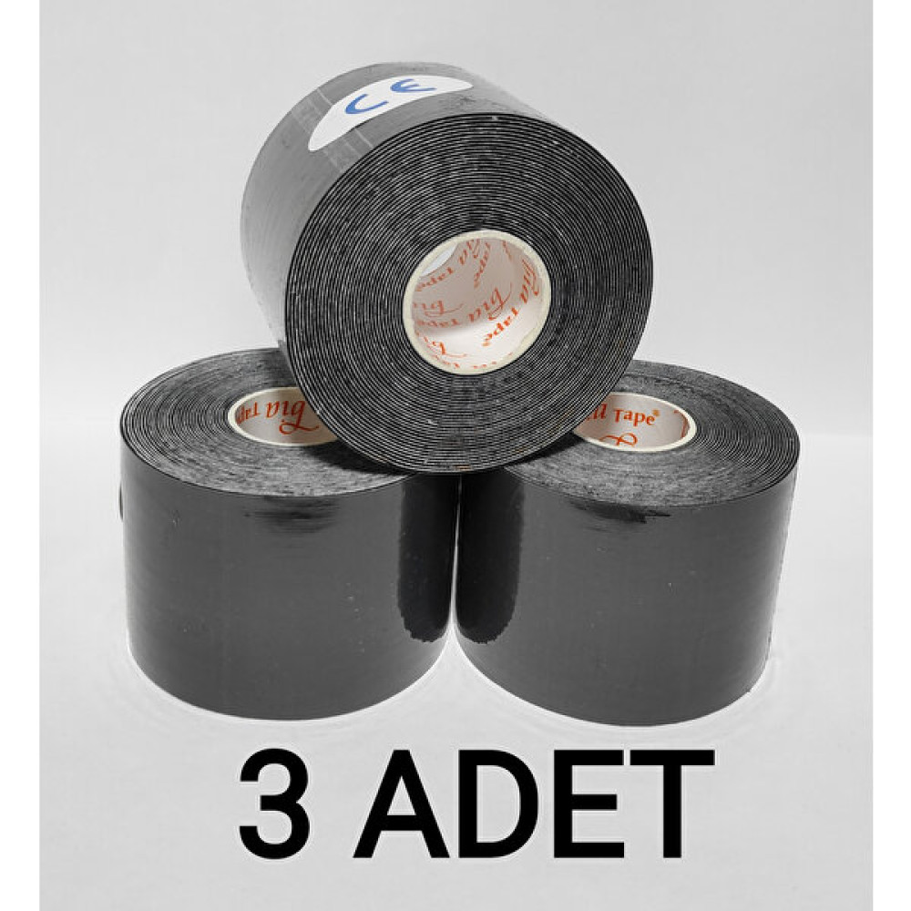 BiaTape Bia Tape Kinesio Sporcu Bandı 5 cm x 5 Siyah 3'lü (Pakette 3 Adet) ( Diğer Spor Ürünleri Fiyatı