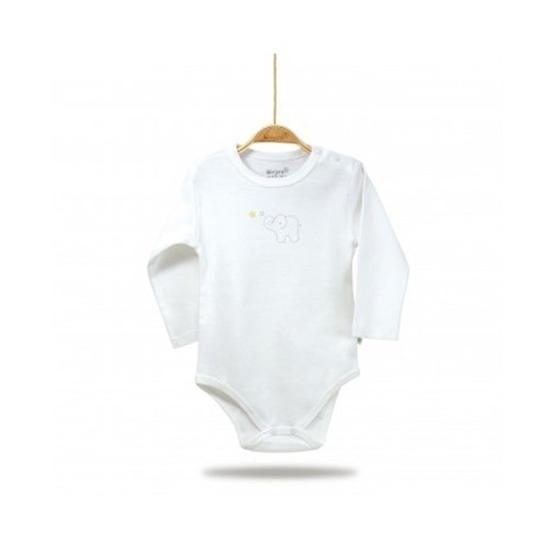 Bibaby Ekru Sarı Organik Body Baby Elephant