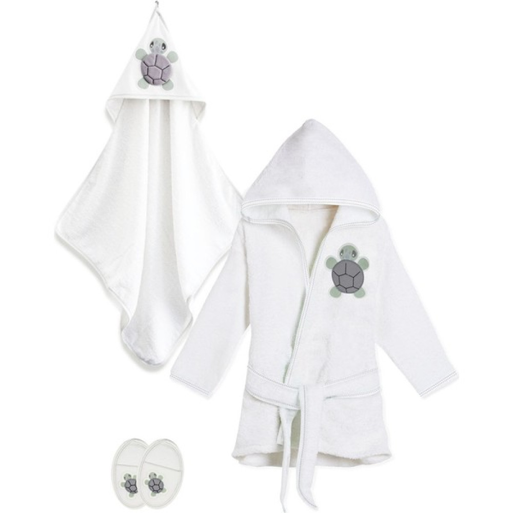 Bibaby Erkek Bebek Tortoise 3lü Silgi Havlu Bornoz Banyo Seti - Yeşil - 1 Yaş Bebek Banyo-Tuvalet Fiyatı