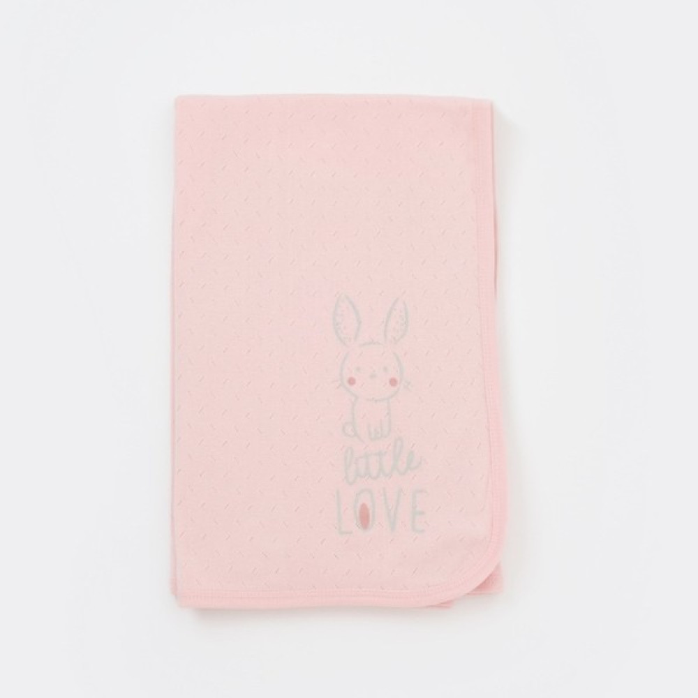 Bibaby Little Rabbit Love Battaniye 85X90 cm 64653 - Pembe Bebek Battaniyesi Fiyatı