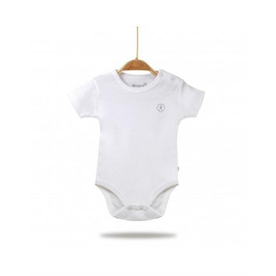 Bibaby Organik Kısa Kol Basic Ekru Bebek Body