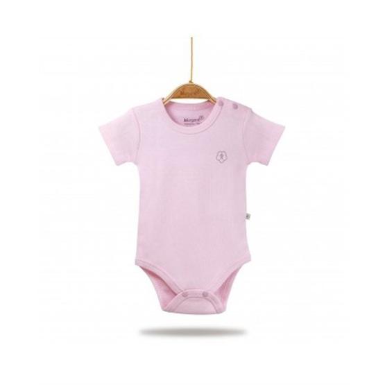 Bibaby Organik Kısa Kol Basic Pembe Bebek Body Bebek Body Fiyatı