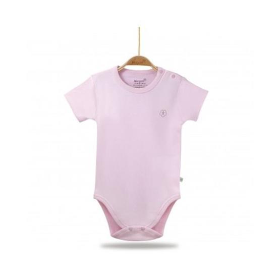 Bibaby Organik Kısa Kol Basic Pembe Bebek Body
