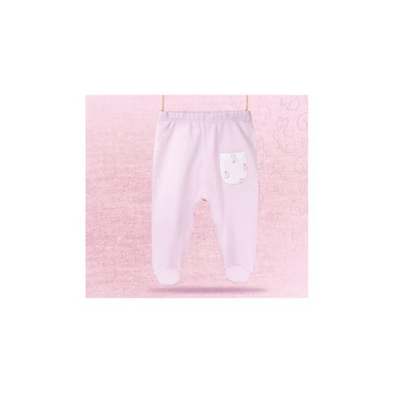 Bibaby Organik Patikli Rabbit Girl Ekru Pembe Bebek Pantolon