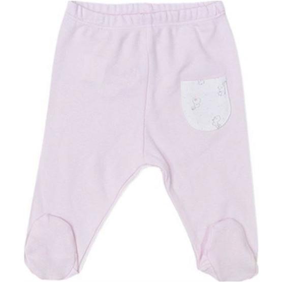 Bibaby Organik Patikli Rabbit Girl Ekru Pembe Bebek Pantolon