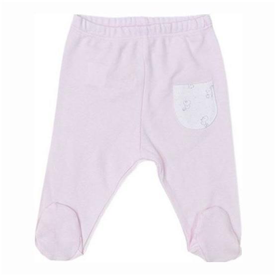 Bibaby Organik Patikli Rabbit Girl Ekru Pembe Bebek Pantolon