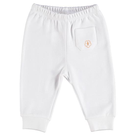 Bibaby Organik Patiksiz Basic Ekru Bebek Pantolon