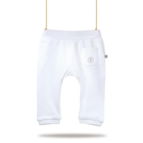 Bibaby Organik Patiksiz Basic Ekru Bebek Pantolon