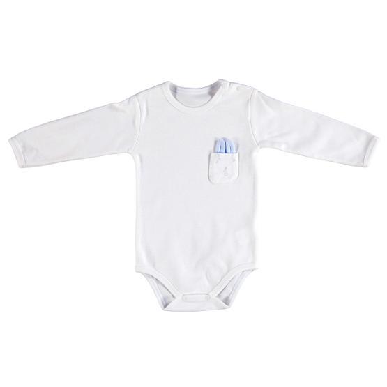 Bibaby Organik Rabbit Boy Cepli Ekru Mavi Bebek Body Bebek Body Fiyatı