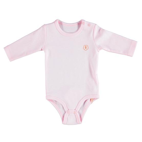 Bibaby Organik Uzun Kol Basic Pembe Bebek Body Bebek Body Fiyatı
