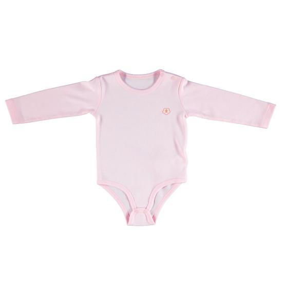 Bibaby Organik Uzun Kol Basic Pembe Bebek Body