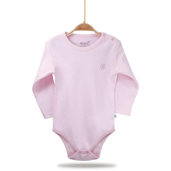 Bibaby Organik Uzun Kol Basic Pembe Bebek Body
