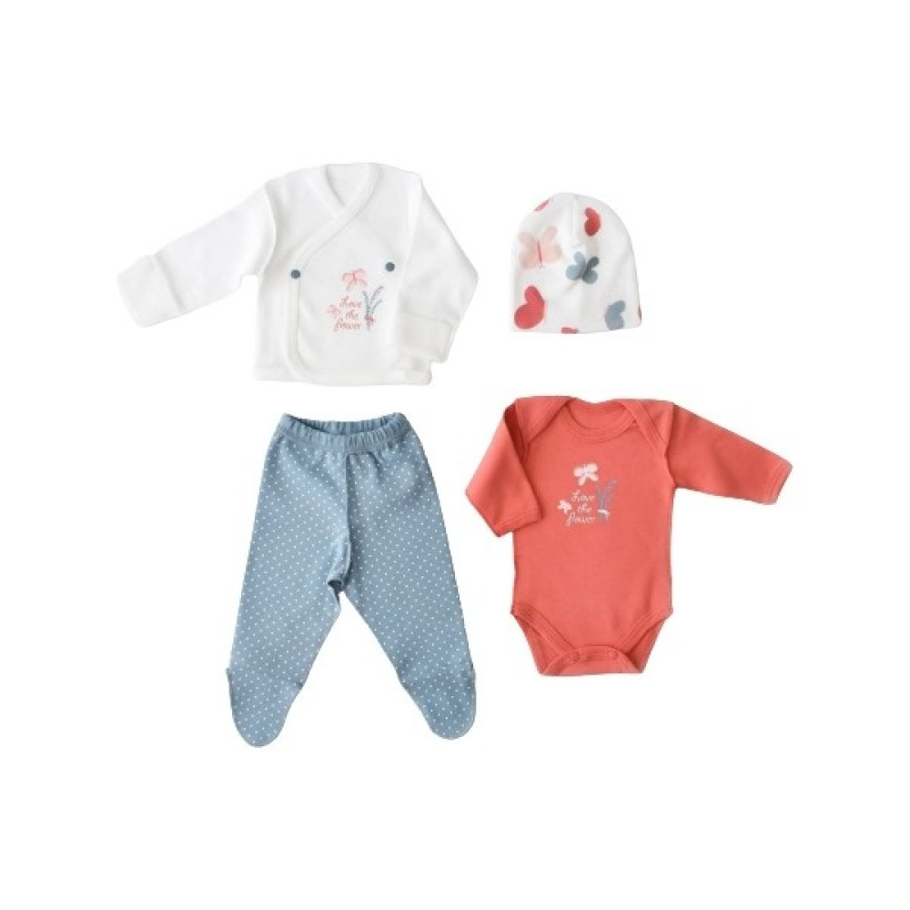 Bibaby Organik Zıbın Takımı Wild Flowers Prematüre Spring Blue Bebek Hastane Çıkışı Fiyatı