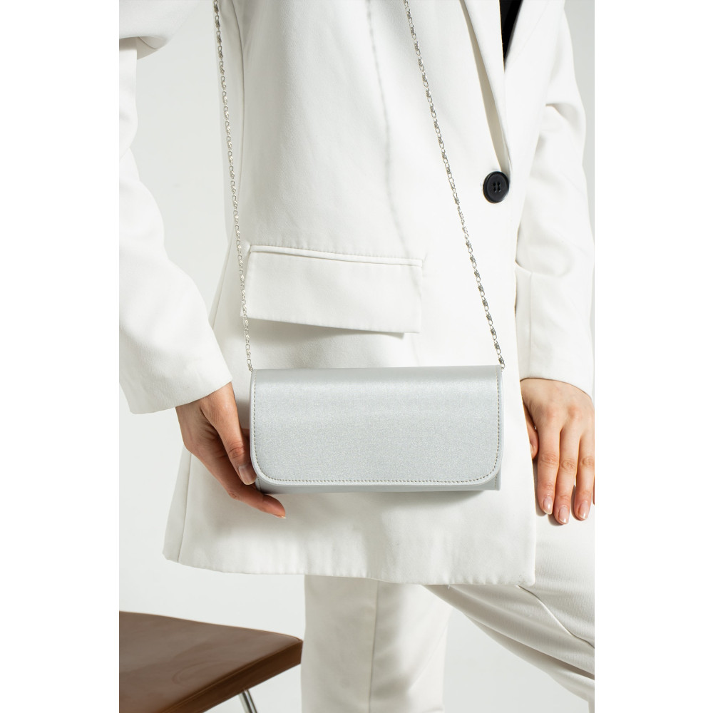 bibags Gümüş Saten Abiye Çanta Portföy Çanta Clutch Çanta Satendüzz Abiye Çanta Fiyatı