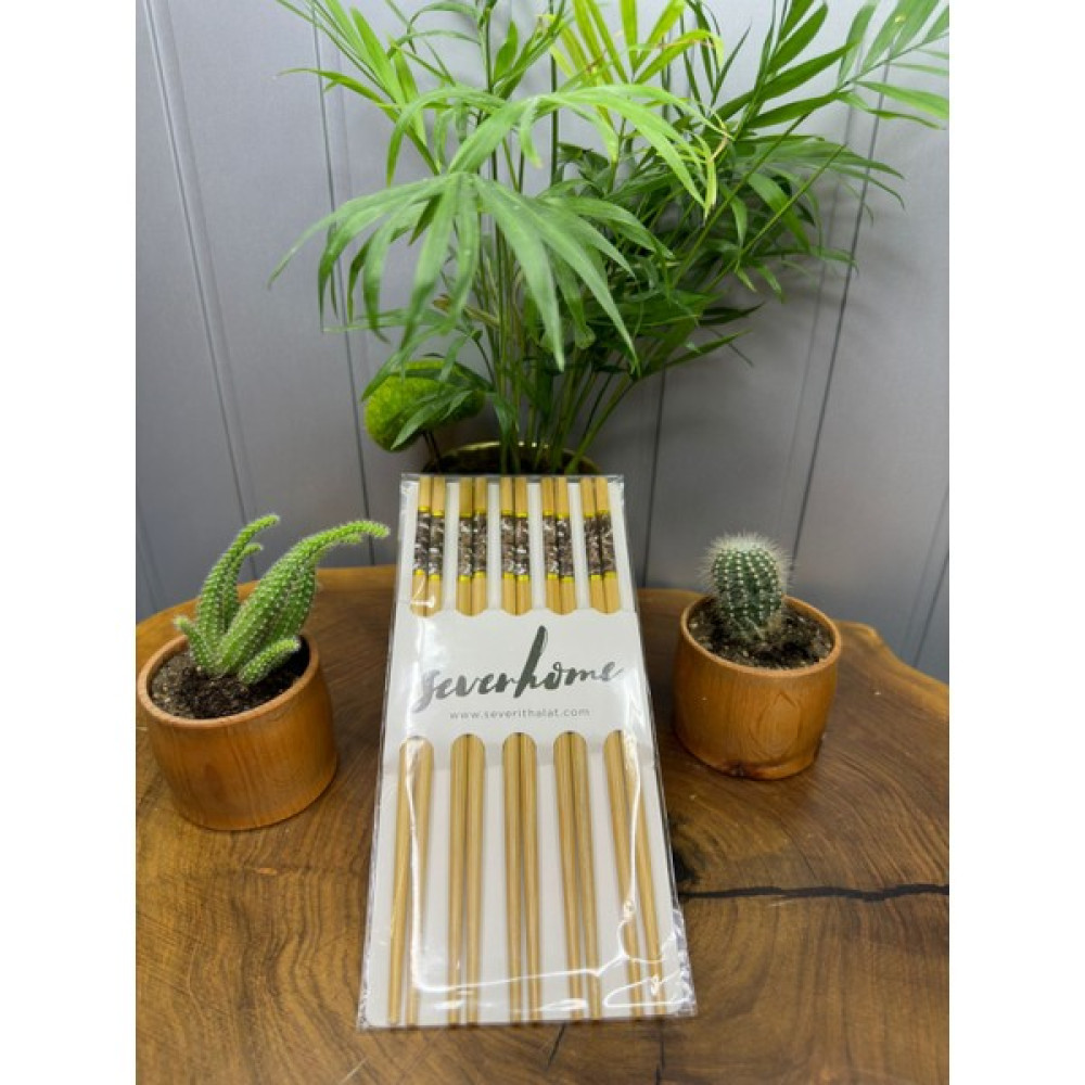 Bibakiyom Yıkanabilir Organik Bambu Çin Çubuk Yemek Çubuğu Chopstick 10 Adet - Kahverengi Mutfak Gereçleri Fiyatı