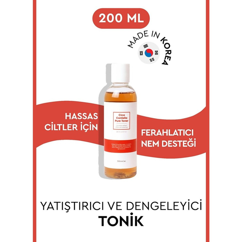Bibimcos Cica Centella Pure Toner 200 ML Günlük Kullanım İçin Yatıştırıcı ve Dengeleyici Tonik Diğer Fiyatı