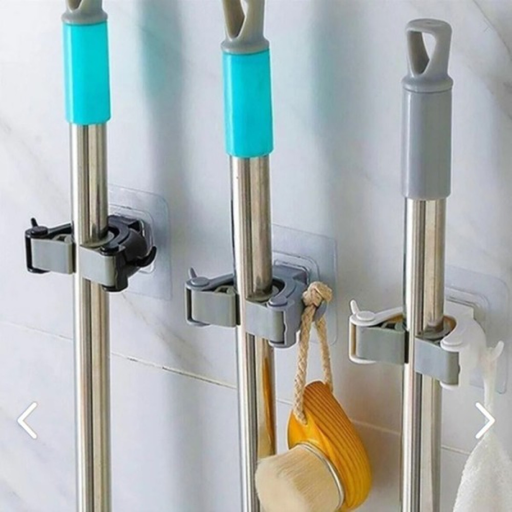 Bibizde 3'lü Paspas Süpürge Fırça ve Mop Askısı Sap Tutucu Mutfak Banyo Askı Plastik Eşya Banyo Askılık Fiyatı
