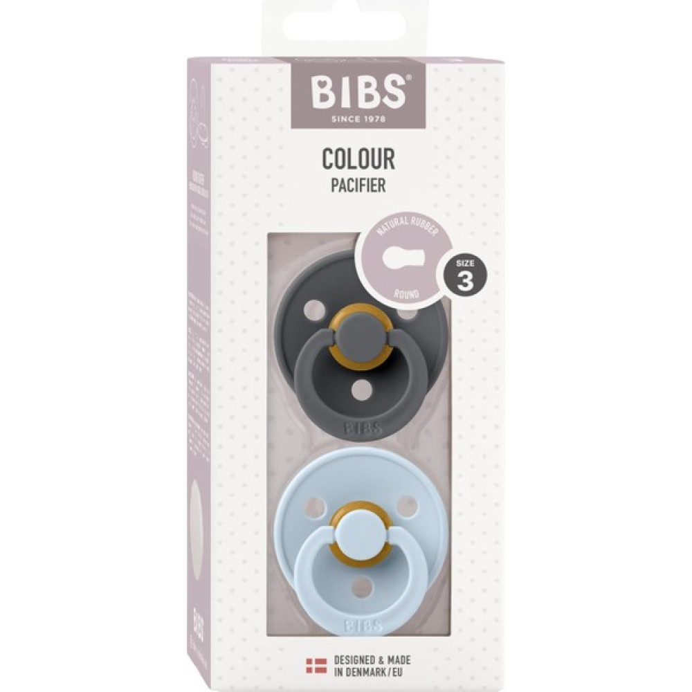 Bibs Colour Ikili Kauçuk Emzik- Iron/baby Blue 18+ Ay - Renkli Emzik Fiyatı
