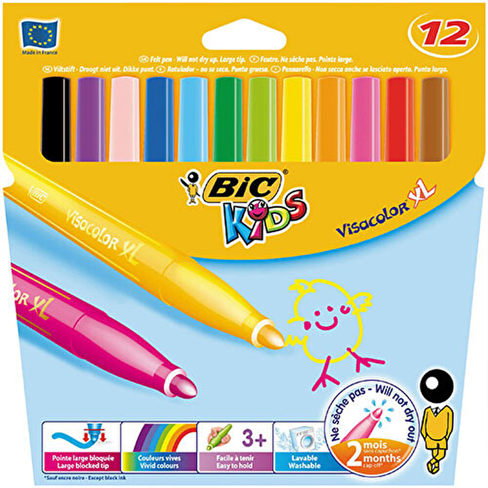 Bic 12'li Yıkanabilir Jumbo Keçeli Kalem Keçe Uçlu Kalem Fiyatı