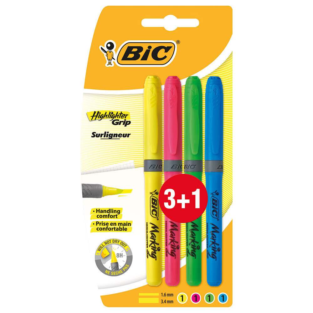 Bic Brite Liner Grip Forforlu Kalem 3+1 Fosforlu Kalem Fiyatı