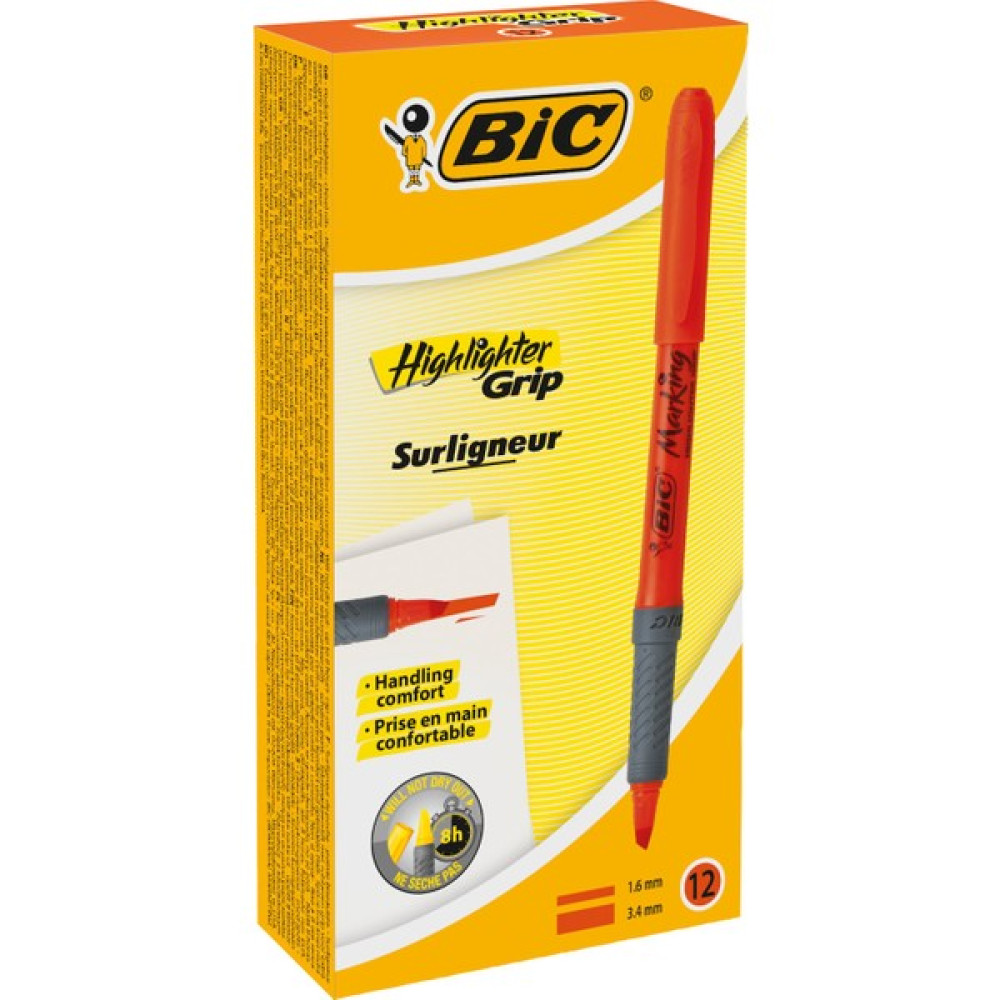 Bic Briteliner Grip Fosforlu Kalem Turuncu, 12'li Kutu - Turuncu Fosforlu Kalem Fiyatı