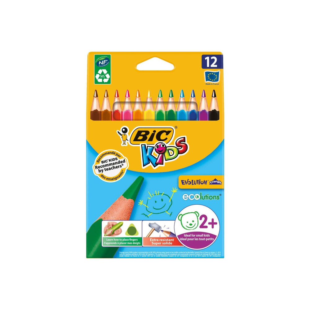 Bic Evolution Üçgen Jumbo Boya Kalemi 12 Renk 1632 Kuru Boya Kalemi Fiyatı