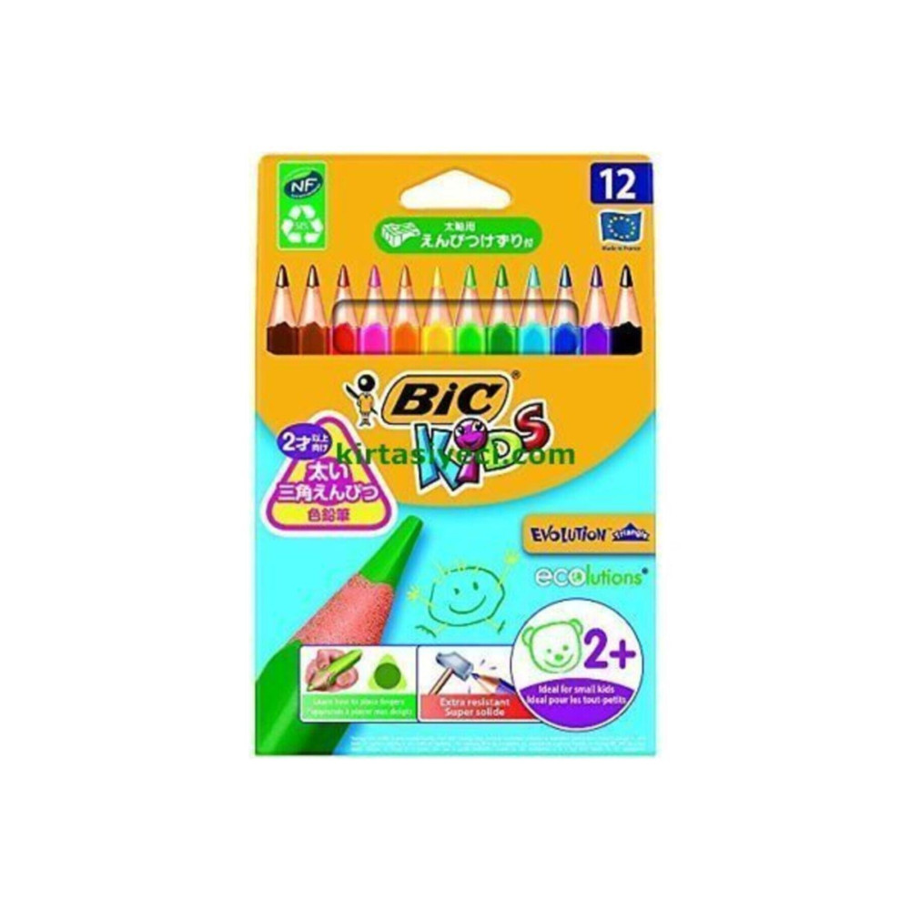 Bic Evolution Üçgen Jumbo Kuru Boya Kalemi 12`li Kutu 3086124001632 Kuru Boya Kalemi Fiyatı