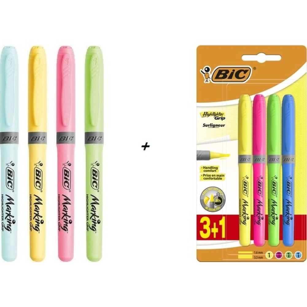 Bic Fosforlu Kalem Seti 8'li (4 Pastel + 4 Canlı Renk) Fosforlu Kalem Fiyatı