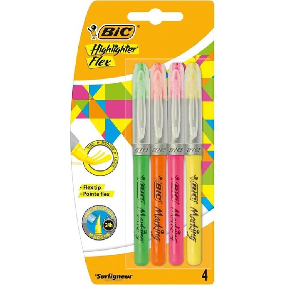 Bic Highlighter Flex Fosforlu Kalem 4 Renk Fosforlu Kalem Fiyatı