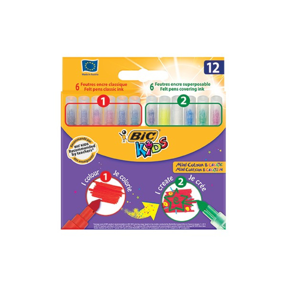 Bic Kids Mini Colour Create Keçeli Kalem 12 Renk Keçe Uçlu Kalem Fiyatı