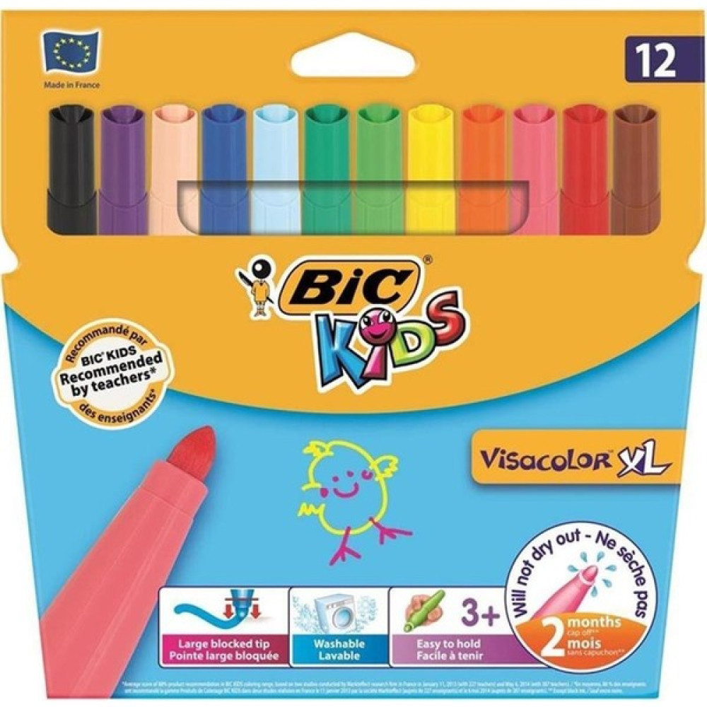 Bic Kids Vısacolor x l Jumbo 12 Li Keçeli Kalem 829007 Keçe Uçlu Kalem Fiyatı