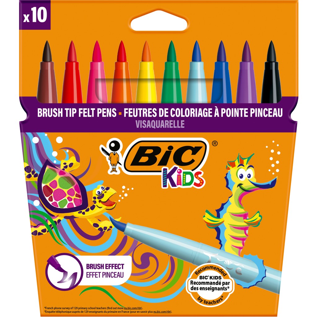 Bic Kids Visaquarelle Fırça Uçlu Keçeli Boya Kalemi 10 Renk Keçe Uçlu Kalem Fiyatı