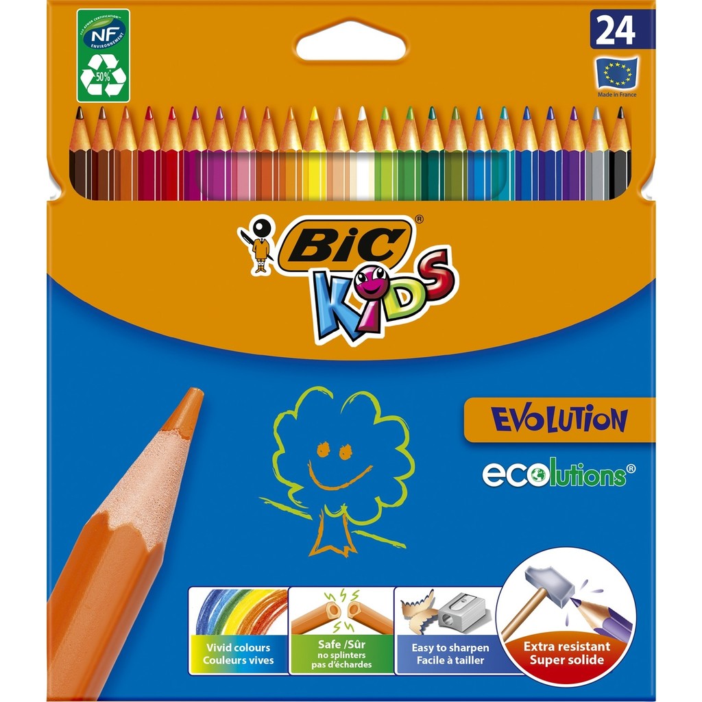 Bic Kuru Boya Kalemi Unisex Çocuk Kids Evolution 24 Renk Kuru Boya Kalemi Fiyatı
