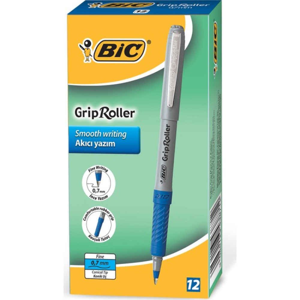 Bic Roller Glide Grip 0.7 Mavi Roller Kalem 12'li Kutu Jel Mürekkepli (Roller) Kalem Fiyatı