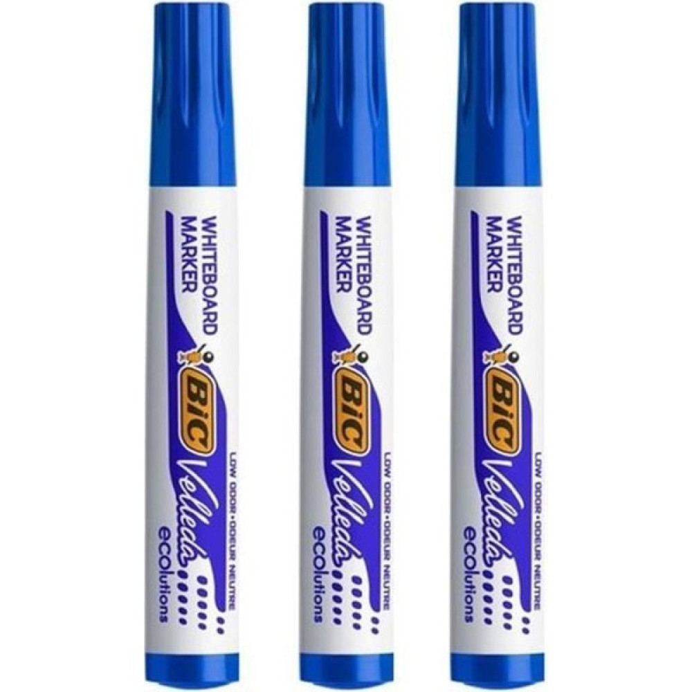 Bic Velleda 1701 Yuvarlak Uç Tahta Kalemi Renk - Mavi 3'lü Yazı Tahtası Kalemi Fiyatı