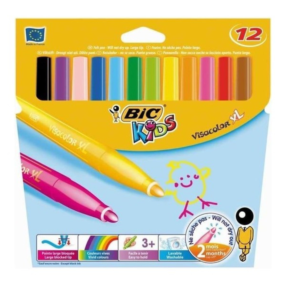 Bic Visa Color Xl Keçeli Boya Kalemi 12 Renk Oto Boyaları Fiyatı
