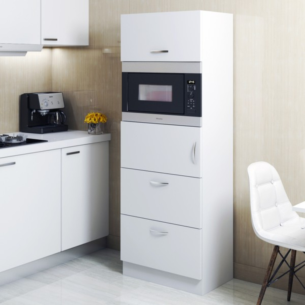Bicabin Mikrodalga Fırın Bölmeli Çekmeceli Çok Amaçlı Mutfak Dolabı Beyaz (Multi-Purpose Kitchen Cabinet) Gardrop & Dolap Fiyatı