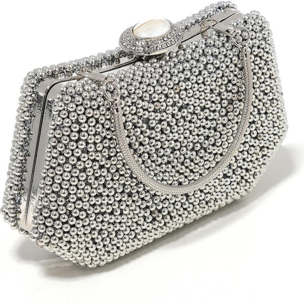 Biçanta Gümüş Gri Lame Renk Incili Abiye Çanta Sedef Renk Gelin Çantası Abiye Çanta Gece Çantası Portföy Clutch Abiye Çanta Fiyatı
