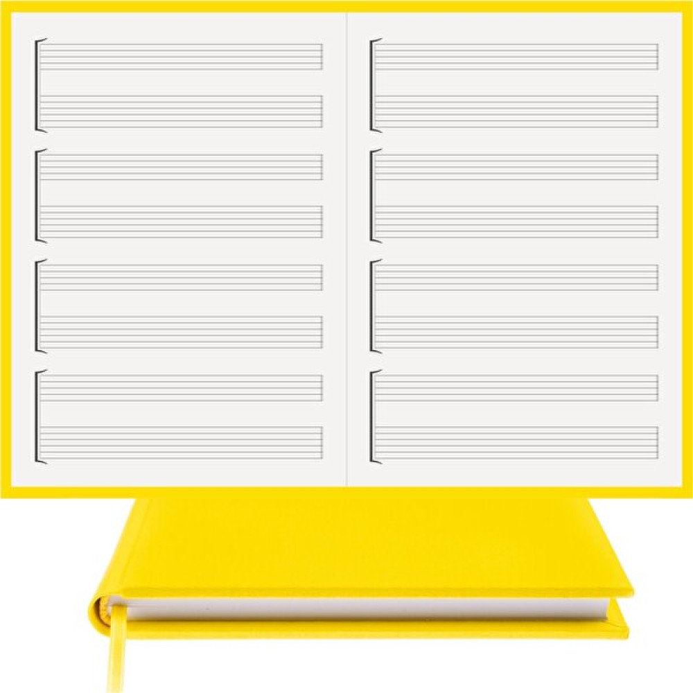 BİDEFTER Gitar Nota Defteri - Anahtarsız Tırnaklı - %100 El Yapımı, El Dikişi (İplik Dikiş) 1. Sınf Hakiki Cilt Bezi "Benzersiz Ürün" A/5 Sarı - Siyah Müzik Defteri Fiyatı